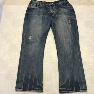 Akoo Brand distressed wide leg blue jeans‎ 42X33